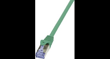 LogiLink CQ3025S RJ45 Netwerkkabel, patchkabel CAT 6A S/FTP 0.50 m Groen Vlambestendig, Snagless 1 stuk(s)