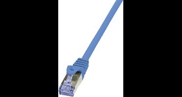 LogiLink CQ3076S RJ45 Netwerkkabel, patchkabel CAT 6A S/FTP 5.00 m Blauw Vlambestendig, Snagless 1 stuk(s)