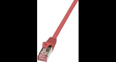 LogiLink CQ2044S RJ45 Netwerkkabel, patchkabel CAT 6 S/FTP 1.50 m Rood Vlambestendig, Snagless 1 stuk(s)