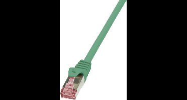 LogiLink CQ2085S RJ45 Netwerkkabel, patchkabel CAT 6 S/FTP 7.50 m Groen Vlambestendig, Snagless 1 stuk(s)