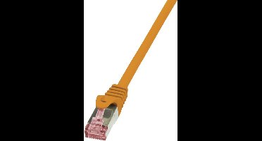 LogiLink CQ2028S RJ45 Netwerkkabel, patchkabel CAT 6 S/FTP 0.50 m Oranje Vlambestendig, Snagless 1 stuk(s)