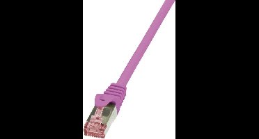 LogiLink CQ2039S RJ45 Netwerkkabel, patchkabel CAT 6 S/FTP 1.00 m Pink Vlambestendig, Snagless 1 stuk(s)