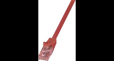 LogiLink CQ2054U RJ45 Netwerkkabel, patchkabel CAT 6 U/UTP 2.00 m Rood Vlambestendig, Snagless 1 stuk(s)