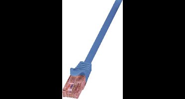 LogiLink CQ2066U RJ45 Netwerkkabel, patchkabel CAT 6 U/UTP 3.00 m Blauw Vlambestendig, Snagless 1 stuk(s)