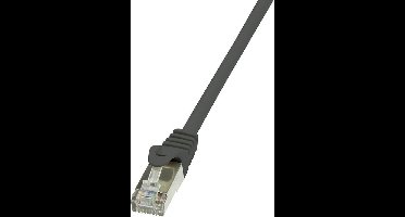 LogiLink CP1023S RJ45 Netwerkkabel, patchkabel CAT 5e F/UTP 0.50 m Zwart Snagless 1 stuk(s)
