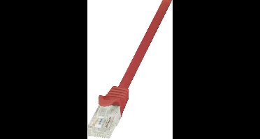 LogiLink CP1064U RJ45 Netwerkkabel, patchkabel CAT 5e U/UTP 3.00 m Rood Snagless 1 stuk(s)