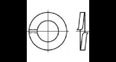 TOOLCRAFT 105596 Veerring Binnendiameter: 6.1 mm DIN 127 Verenstaal 100 stuk(s)