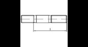 TOOLCRAFT 1061721 Tapeinden M8 40 mm DIN 835 RVS A4 10 stuk(s)