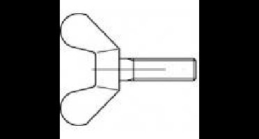 TOOLCRAFT 1060627 Vleugelschroef M8 20 mm DIN 316 RVS A4 100 stuk(s)