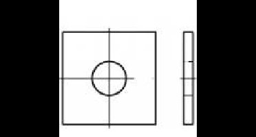 Vierkantschijven 11 mm 30 mm RVS A2 100 stuk(s) TOOLCRAFT 1060745