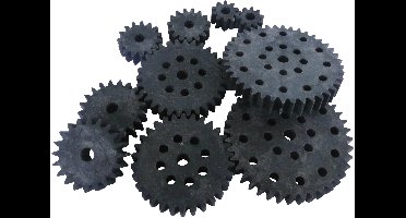 Reely Hout, Kunststof Assortiment tandwielen Soort module: 1.0 Aantal tanden: 10, 15, 20, 30, 40 10 stuk(s)