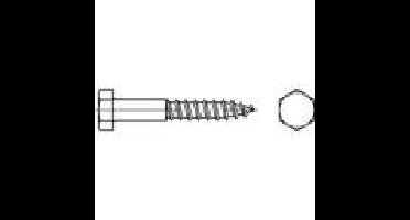 TOOLCRAFT 109175 Zeskantbout 8 mm 70 mm Buitenzeskant DIN 571 Staal Galvanisch verzinkt 200 stuk(s)