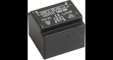 Gerth PT201202 Printtransformator 1 x 230 V 2 x 6 V/AC 0.50 VA 41 mA