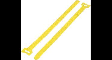 TRU COMPONENTS TC-MGT-240YW203 Klittenband kabelbinder Om te bundelen Haak- en lusdeel (l x b) 240 mm x 16 mm Geel 1 stuk(s)