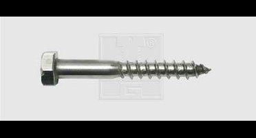 SWG 19366067 Houtschroef 6 mm 60 mm Buitenzeskant DIN 571 RVS A2 25 stuk(s)