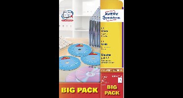 Avery-Zweckform L7676A-40P CD-etiketten Ø 117 mm Papier Wit 80 stuk(s) Permanent hechtend Laser (kleur), Laser (zwart/wit), Kopiëren (kleur), Kopiëren
