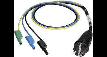 Benning 044142 Meetadapter Randaarde stekker - Banaanstekker 4 mm Zwart, Blauw, Groen, Geel