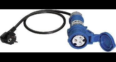Benning 044144 Meetadapter Randaarde stekker - CEE-Cara-koppeling Blauw