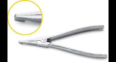 Hazet 1847-2 Precisie-borgveertang Geschikt voor borgringen Buitenringen Puntvorm 90° haaks