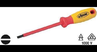 Vigor VDE Platte schroevendraaier Kopbreedte: 5 mm Koplengte: 125 mm