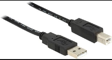 Delock 83557 USB-kabel USB 2.0 USB-A stekker, USB-B stekker 20.00 m Zwart UL gecertificeerd