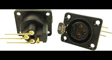 Cliff CP30082 XLR-connector Flensbus, contacten haaks Aantal polen: 3 Zwart 1 stuk(s)