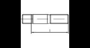 TOOLCRAFT TO-9977670 Tapeinden M20 250 mm DIN 939 Staal 10 stuk(s)
