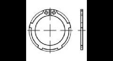 TOOLCRAFT 135190 Zekeringsringen Binnendiameter: 36.5 mm Buitendiameter: 55.1 mm DIN 983 Verenstaal 100 stuk(s)