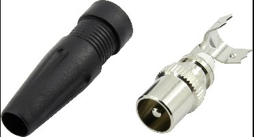 Coax-stekker met knikbeschermingstule