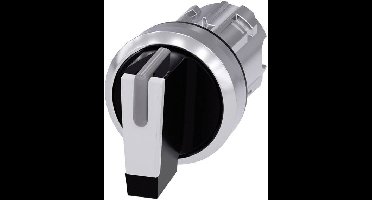 Siemens 3SU10522BM600AA0 3SU1052-2BM60-0AA0 Knevelschakelaar Metalen frontring, Hoogglans Zwart, Wit 2 x 45 ° 1 stuk(s)