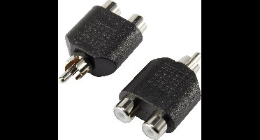 SpeaKa Professional SP-7870160 Cinch Audio Y-adapter [1x Cinch-stekker - 2x Cinch-koppeling] Zwart