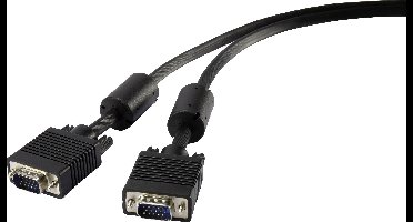 Renkforce VGA Aansluitkabel VGA-stekker 15-polig, VGA-stekker 15-polig 1.80 m Zwart RF-4212498 Met Ferrietkern VGA-kabel