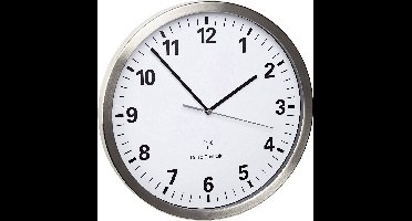TFA Dostmann 60.3523.02 Wandklok Zendergestuurd 30.5 cm x 43 mm RVS Slepend uurwerk (geluidsloos), Energiebesparingsfunctie
