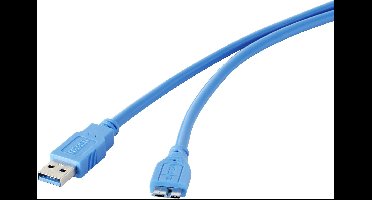 Renkforce USB 3.2 Gen 1 (USB 3.0) 0.30 m Blauw Vergulde steekcontacten [1x USB 3.2 Gen 1 stekker A (USB 3.0) - 1x Micro-USB 3.2 Gen 1 B stekker (USB 3.0)]