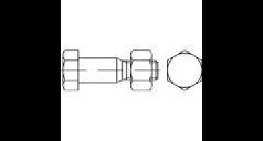 TOOLCRAFT 144204 Zeskant passchroeven M20 75 mm Buitenzeskant DIN 7968 Staal Galvanisch verzinkt 25 stuk(s)
