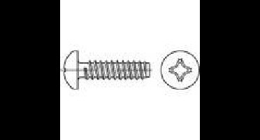 TOOLCRAFT 145080 Lenskop-plaatschroeven 3.9 mm 9.5 mm Kruiskop Phillips DIN 7981 Staal Galvanisch verzinkt 100 stuk(s)