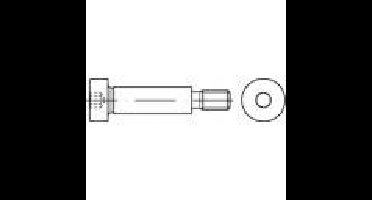 TOOLCRAFT 148054 Schouderschroeven M12 30 mm Binnenzeskant (inbus) Staal 25 stuk(s)