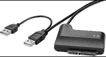 Renkforce HDD/ SSD Adapter [1x USB-A 2.0 stekker - 1x SATA-combi-stekker 15+7-polig] 0.30 m Vergulde steekcontacten