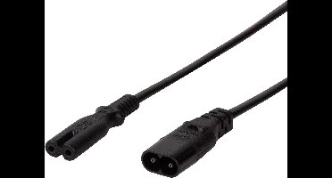 LogiLink Stroom Verlengkabel [1x Apparaatstekker C8 - 1x Apparaatbus C7] 2.00 m Zwart