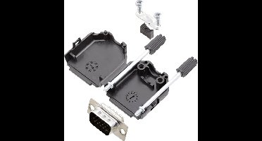 encitech DPPK09-BK-HDP15-K 6355-0011-01 D-sub male connectorset 180 ° Aantal polen: 15 Soldeerkelk 1 set(s)