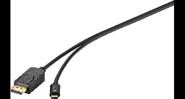 Renkforce USB-C / DisplayPort Adapterkabel USB-C stekker, DisplayPort-stekker 1.80 m Zwart RF-4538166 USB-C-displaykabel