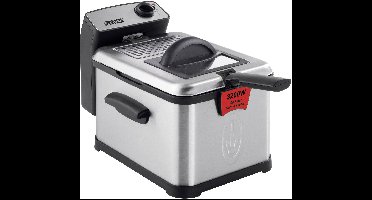 Princess Superior Friteuse met koudezone 3 l 3200 W Met handmatige temperatuursinstelling RVS, Zwart