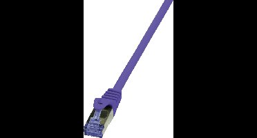 LogiLink CQ305VS RJ45 Netwerkkabel, patchkabel CAT 6A S/FTP 2.00 m Violet Vlambestendig, Halogeenvrij, Snagless 1 stuk(s)