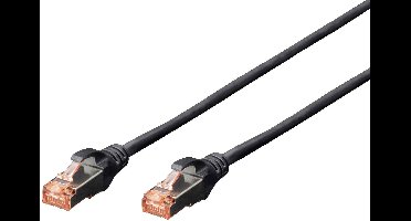 Digitus DK-1644-050/BL RJ45 Netwerkkabel, patchkabel CAT 6 S/FTP 5.00 m Zwart Halogeenvrij, Verdraaide paren, Snagless, Vlambestendig 1 stuk(s)