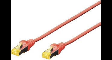 Digitus DK-1644-A-020/R RJ45 Netwerkkabel, patchkabel CAT 6A S/FTP 2.00 m Rood Halogeenvrij, Verdraaide paren, Snagless, Vlambestendig 1 stuk(s)
