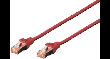 Digitus DK-1644-050/R RJ45 Netwerkkabel, patchkabel CAT 6 S/FTP 5.00 m Rood Halogeenvrij, Verdraaide paren, Snagless, Vlambestendig 1 stuk(s)
