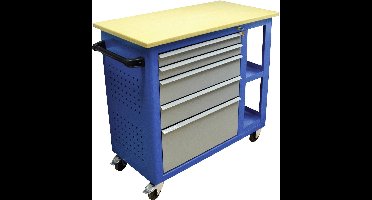 Aerotec 20142034 Werkplaatswagen Staal Kleur (specifiek): Blauw (RAL 5015), Grijs (RAL 7001)