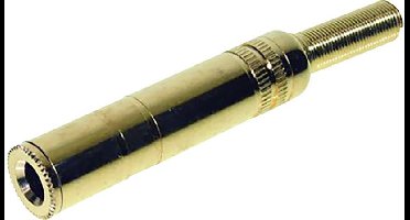 TRU COMPONENTS 1559774 Jackplug 6,35 mm Koppeling, recht Aantal polen: 2 Mono Goud 1 stuk(s)