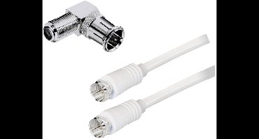 BKL Electronic Antenne, Satelliet Aansluitkabel [1x F-stekker - 1x F-stekker] 2.50 m 85 dB Afgeschermd (dubbel) Wit