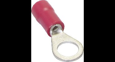 TRU COMPONENTS 1583064 Ringkabelschoen Dwarsdoorsnede (max.): 1.50 mm² Schachtdiameter: 4.30 mm Deels geïsoleerd Rood 1 stuk(s)
